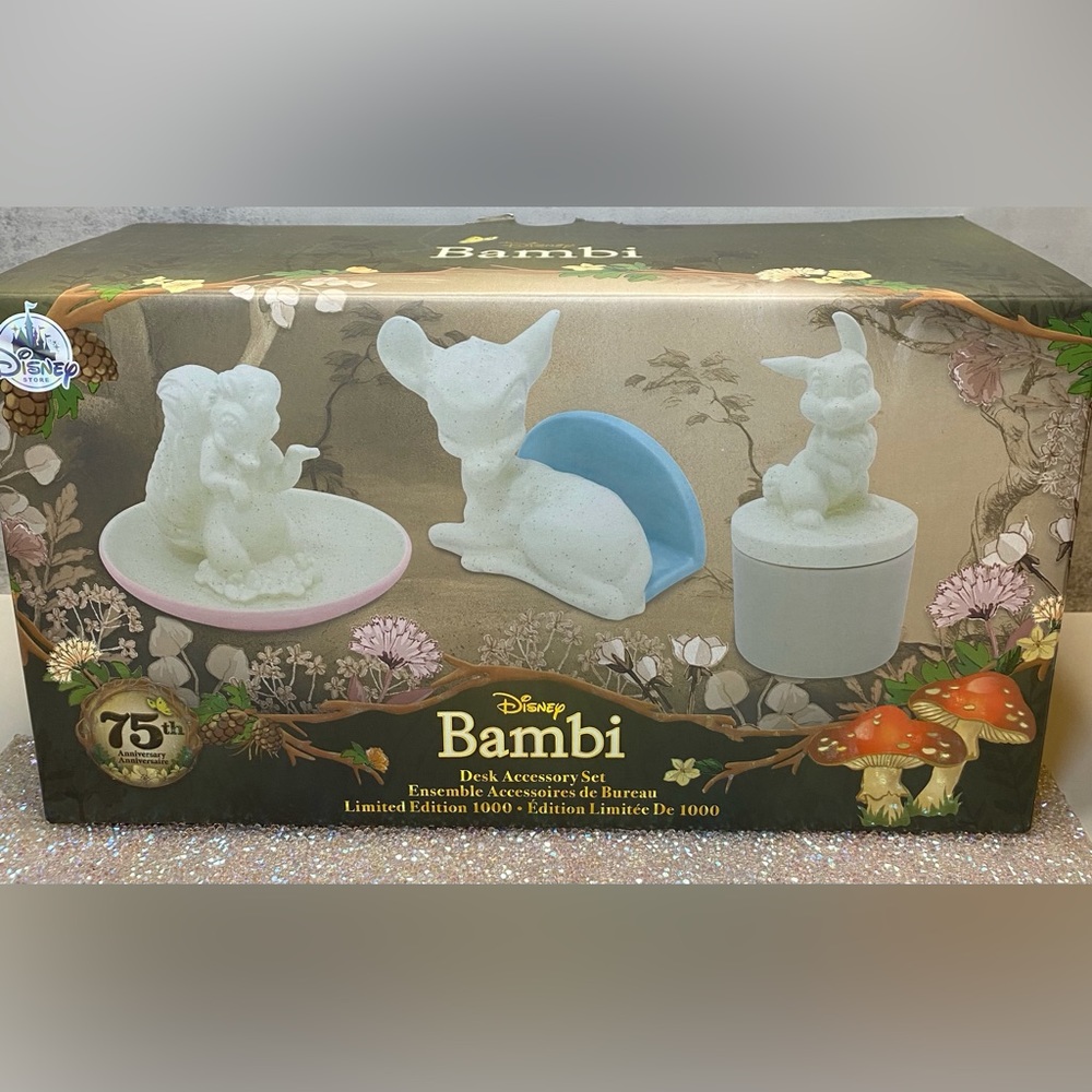Vintage Disney Store Bambi 75th Anniversary Desk Set Limited to 1000. Desk Set